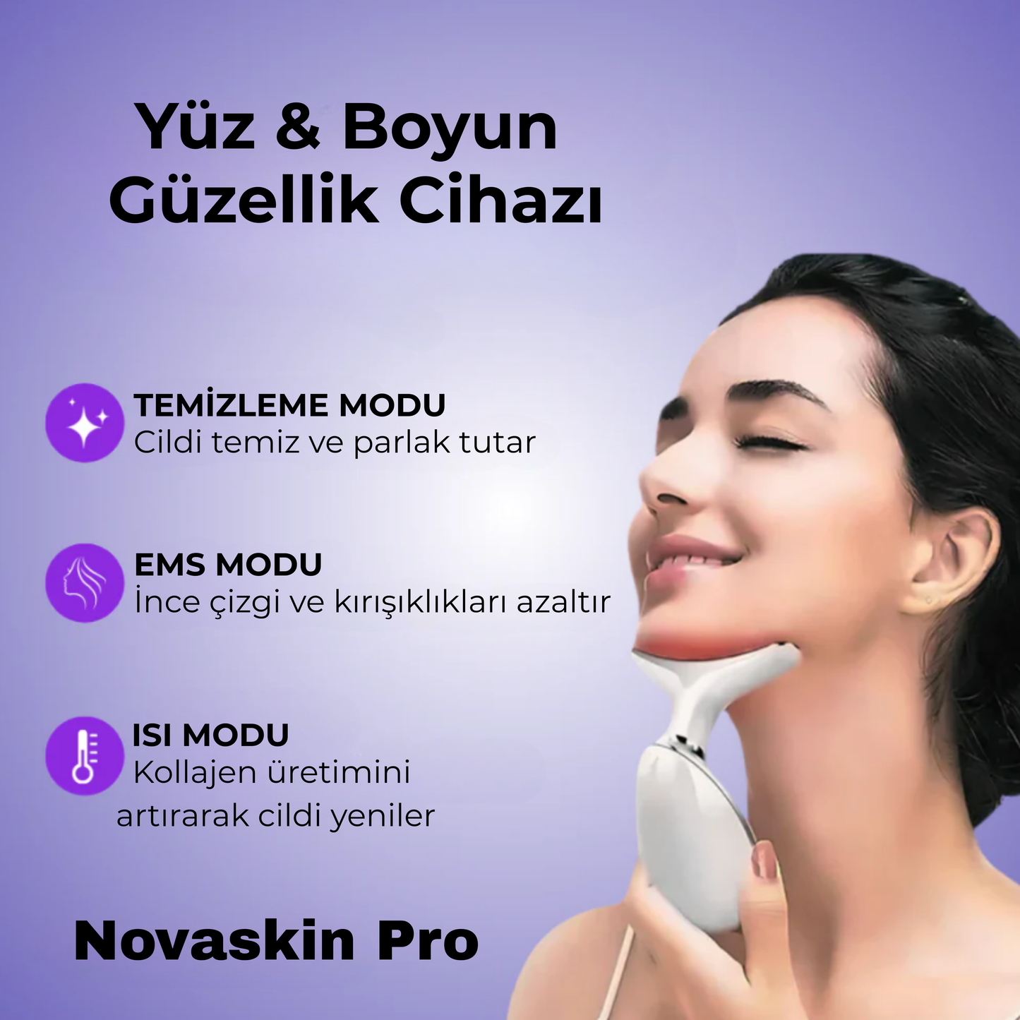 Novaskin Pro ™ Mikro Masaj Yüz Germe Cihazı