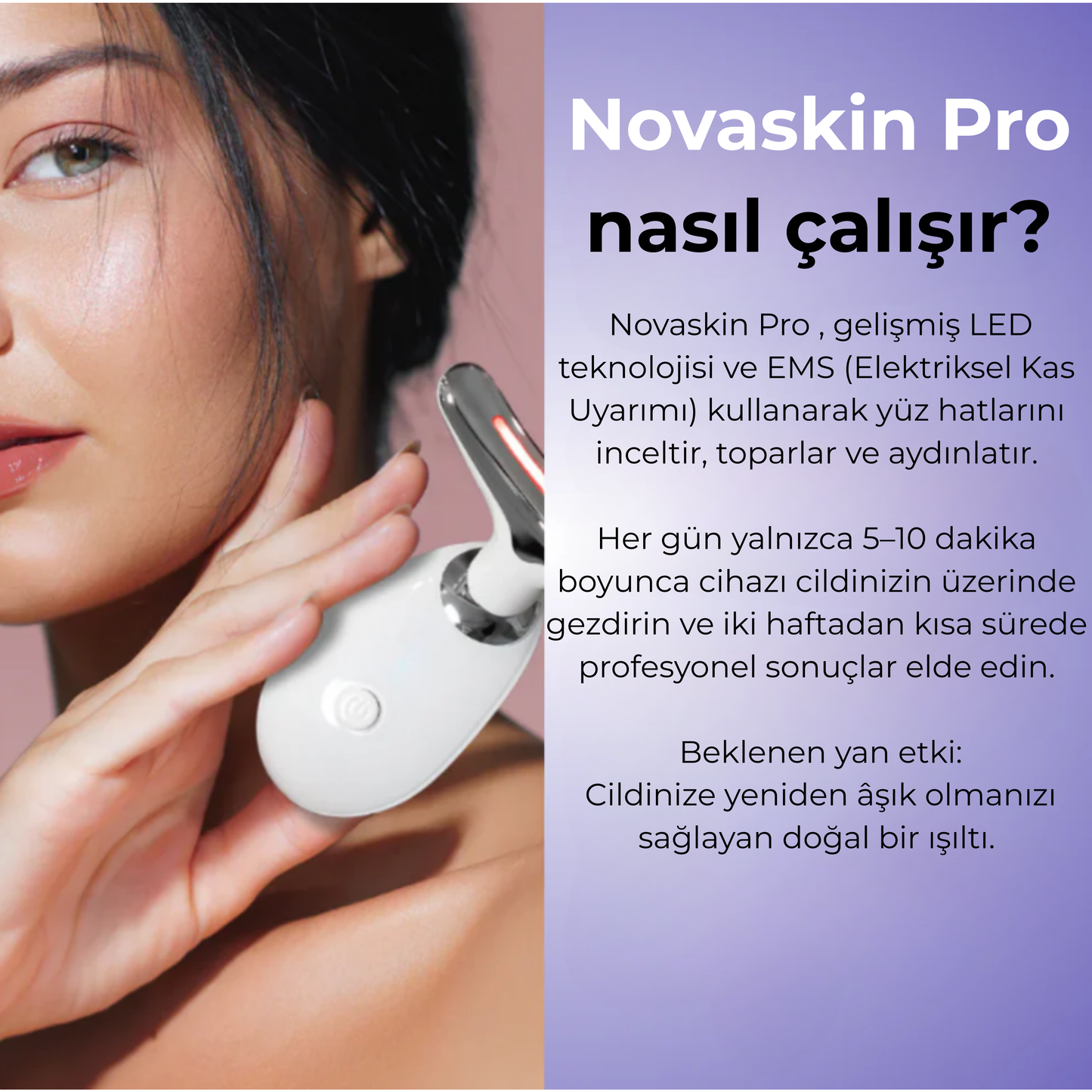 Novaskin Pro ™ Mikro Masaj Yüz Germe Cihazı