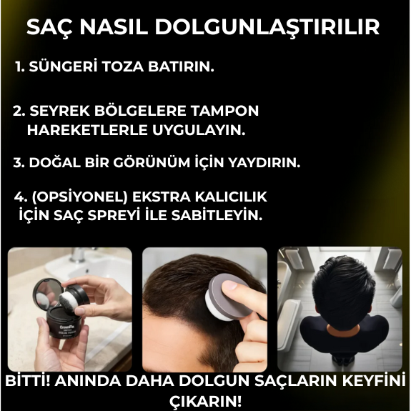 Hair Rich ™ Saç Yoğunlaştırıcı Fiber Toz – Anında Dolgun Görünüm