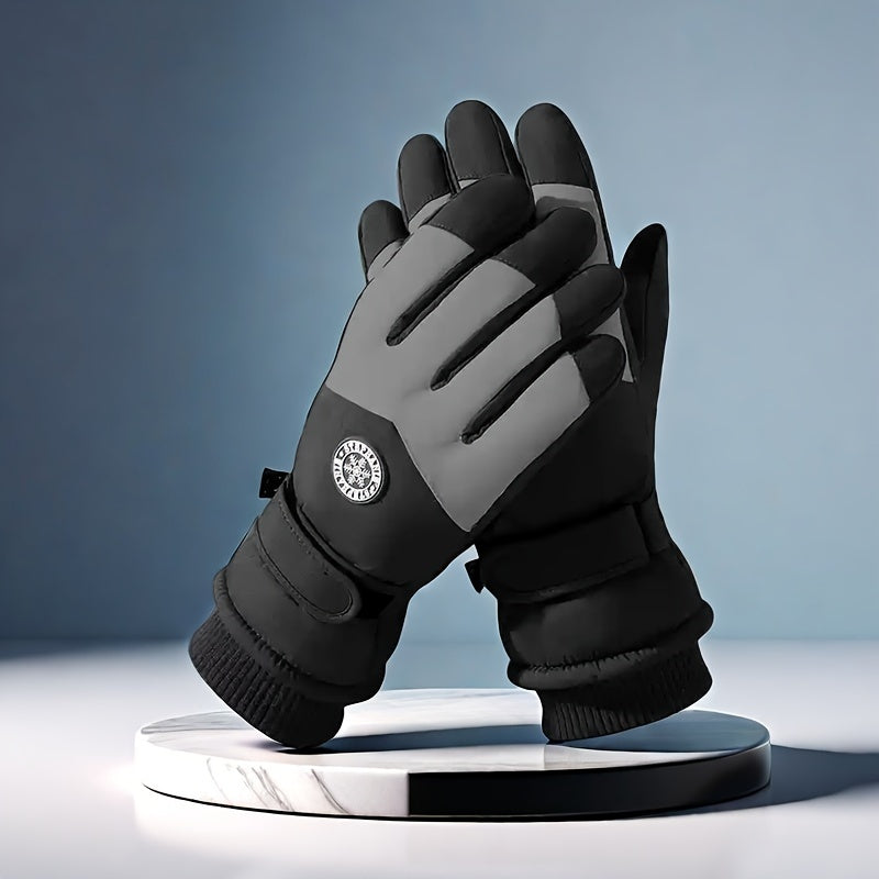 Gants d'hiver gris-noir