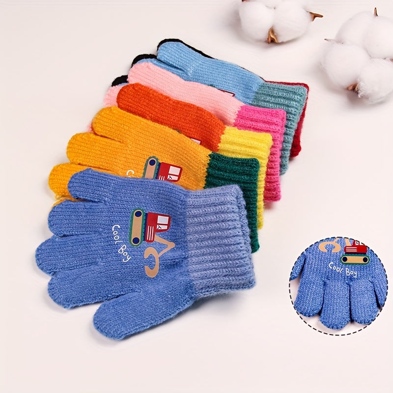 Gants enfant tricotés, vue détail