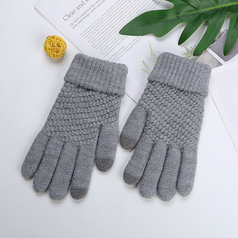 Gant homme gris en laine et cachemire, tactile