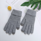 Gant homme gris en laine et cachemire, tactile