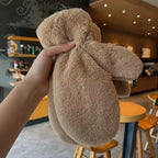 Moufle femme peluche kaki