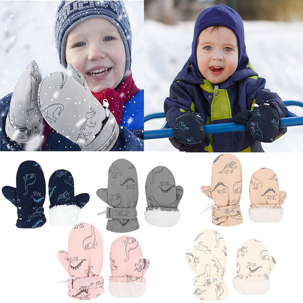 Gants enfant tissés, motif géométrique