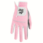 Gant de golf rose, vue détail