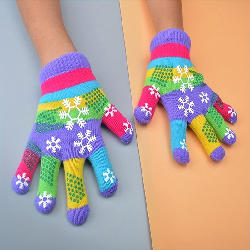 Gants enfant motif flocon de neige, vue détail