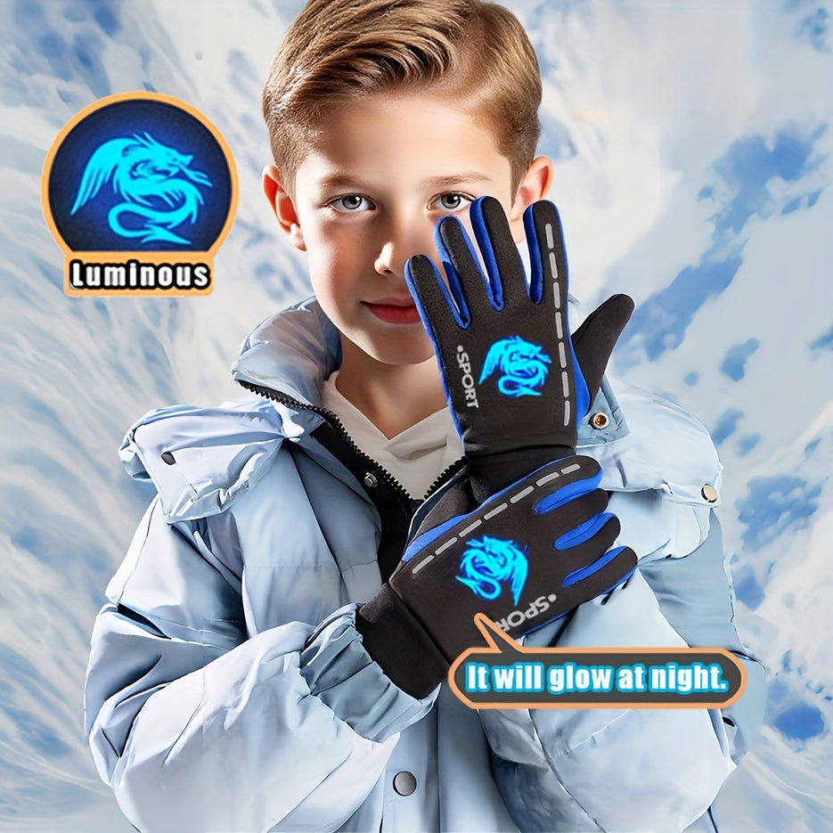 Gants enfant phosphorescents, vue portée