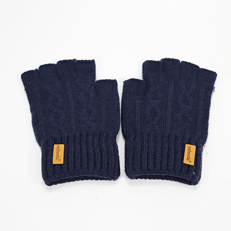 Gants demi-doigts bleu marine
