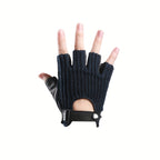 Gants demi-doigts bleu