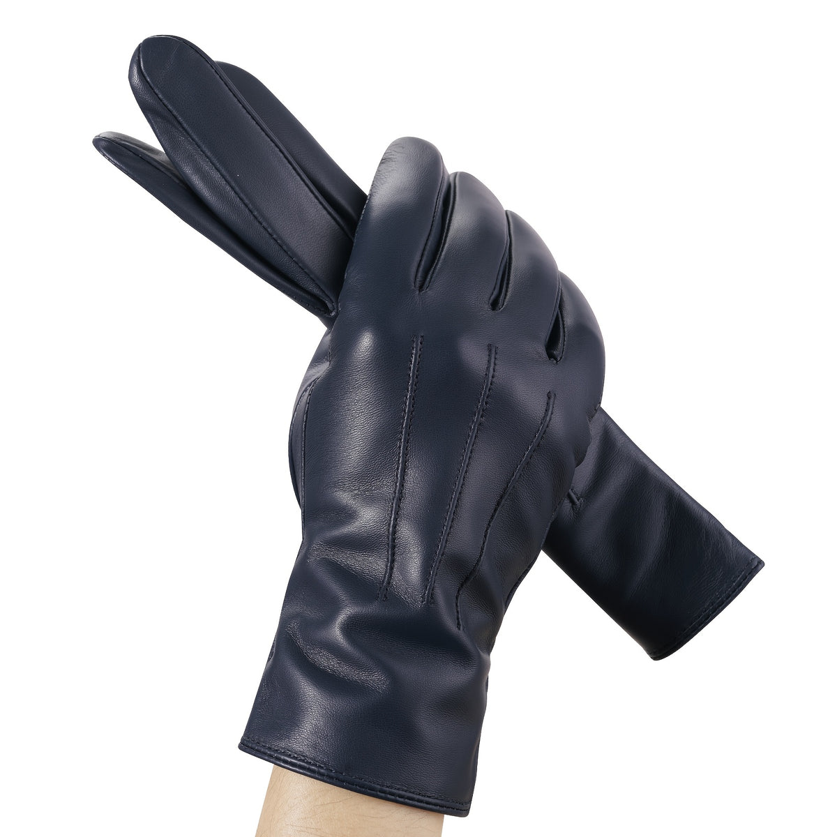 Gants cuir femme fins, coloris bleu