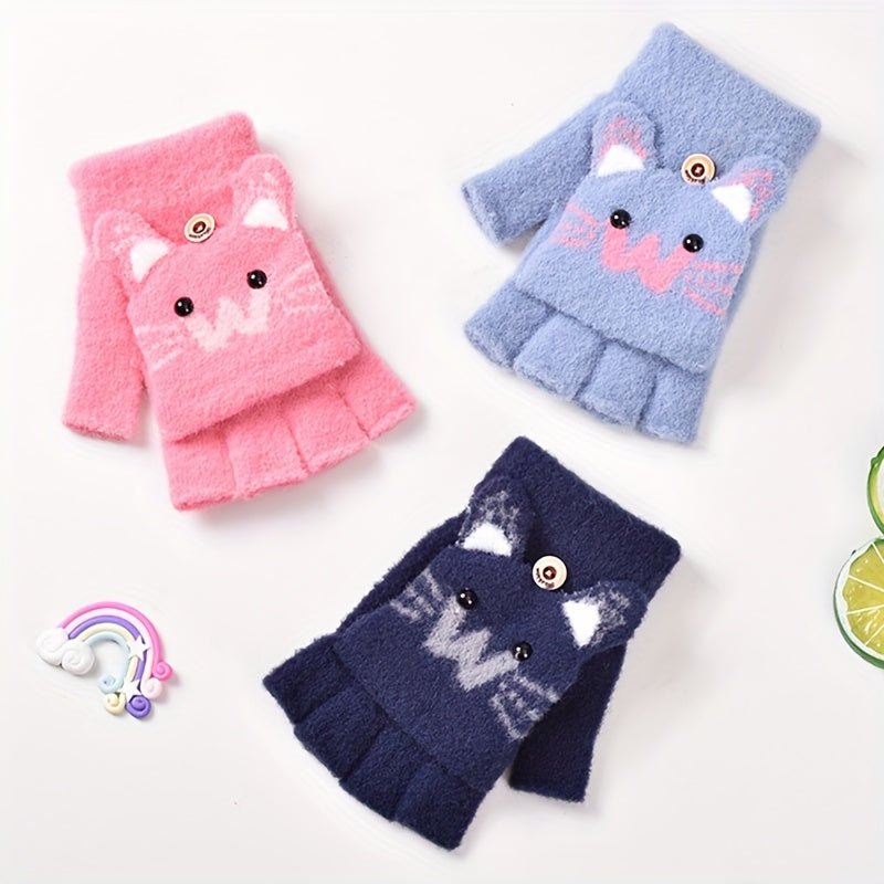Mitaines enfant tricotées, vue détail