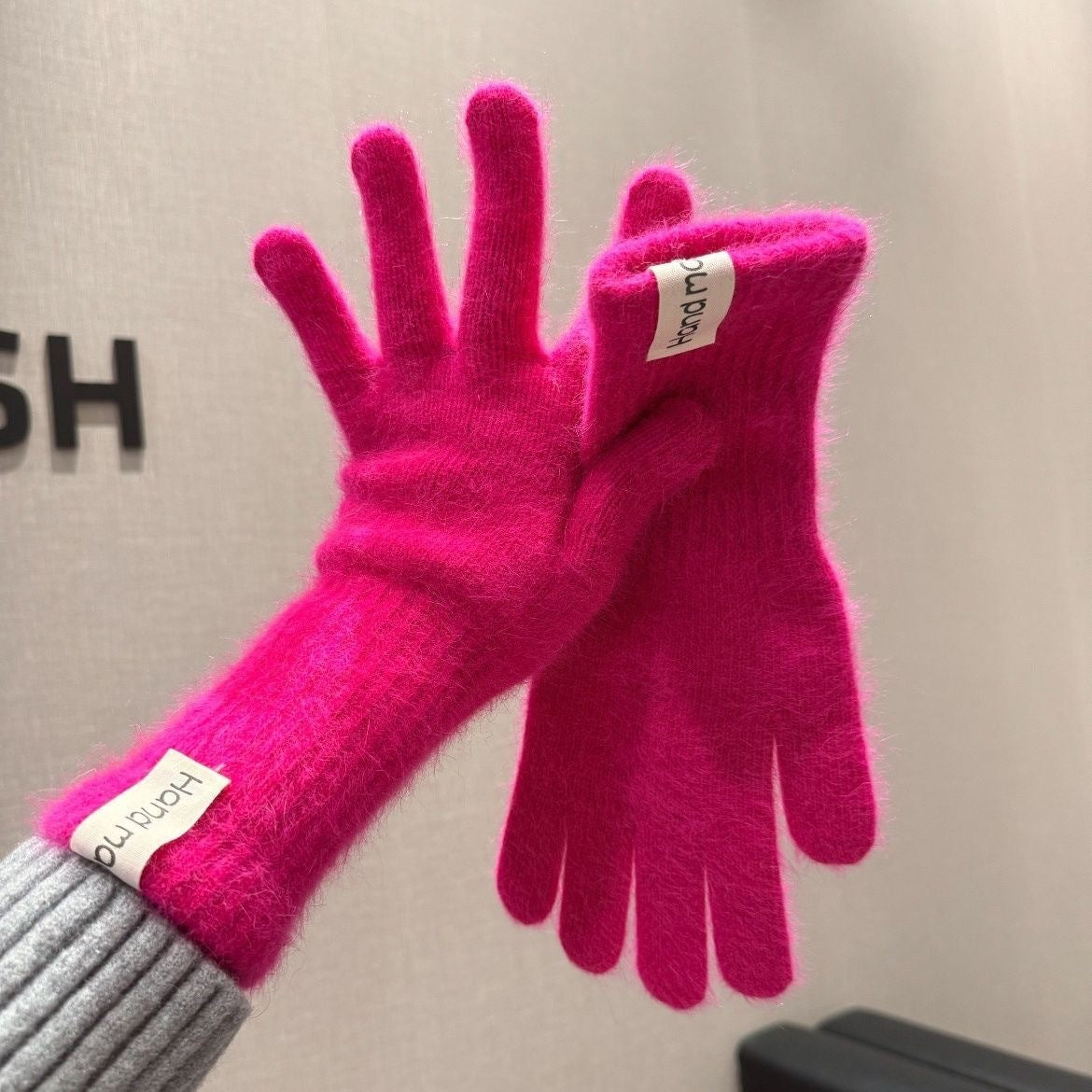 Gants femme longs rose rouge