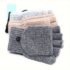 Gants enfant demi-doigts jacquard, packaging complet