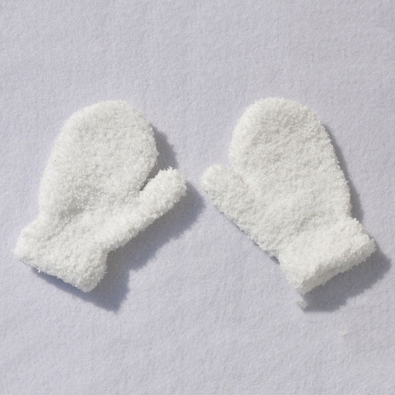 Gants enfant coloris blanc, doublure polaire