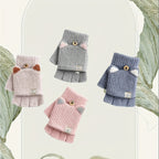 Mitaines enfant oreilles de chat, vue détail