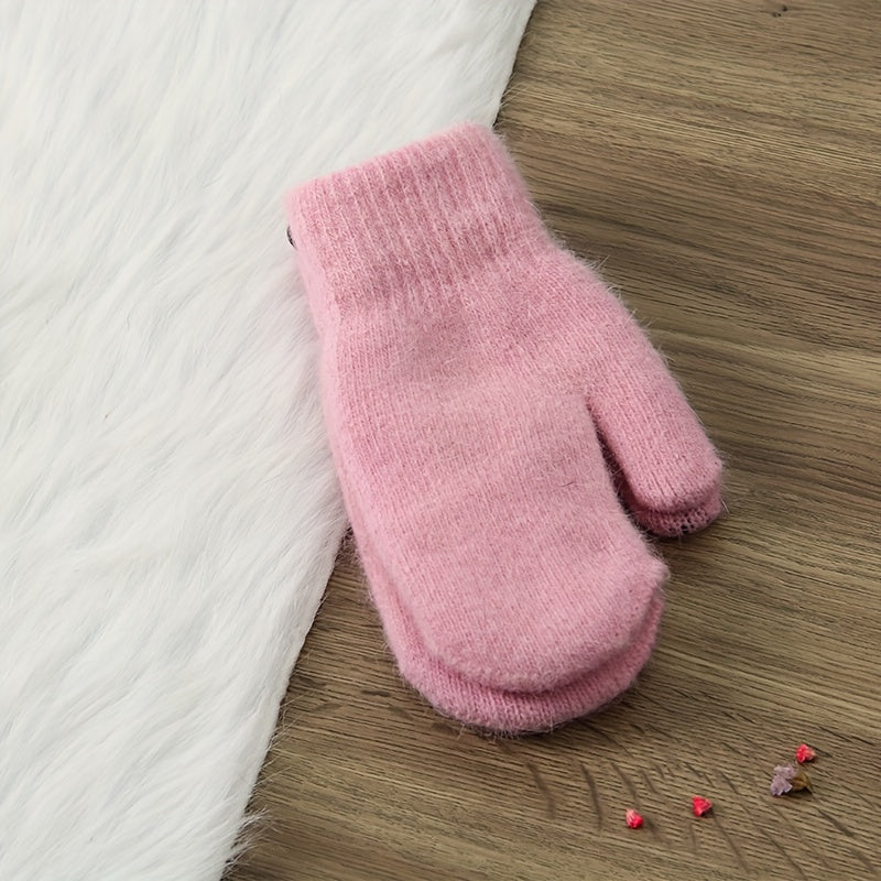 Moufle femme laine mélangée rose