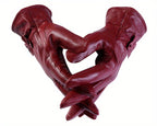 Gants cuir femme violet, vue d'ensemble