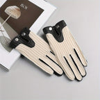 Gants cuir homme rétro, vue rapprochée de la maille