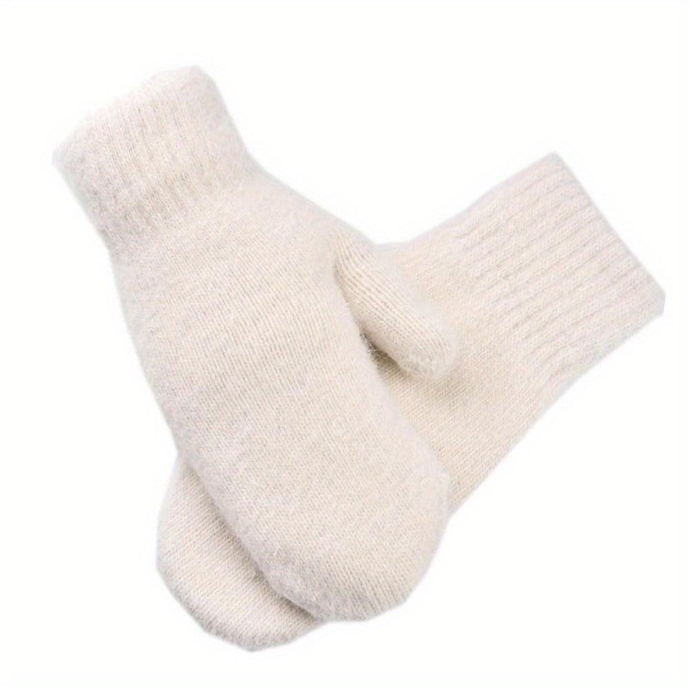 Moufle femme tricot fin blanche