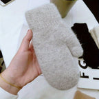Moufle femme tricot fin, vue de la paire