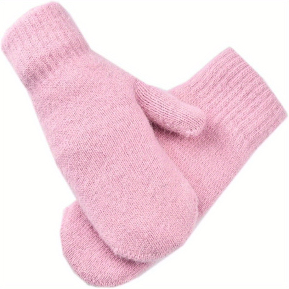 Moufle femme tricot fin rose