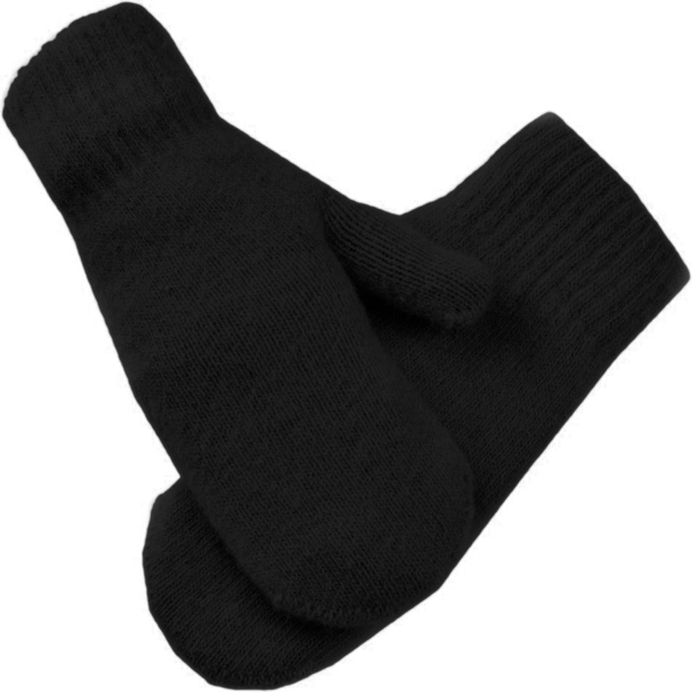 Moufle femme tricot fin noire, portée