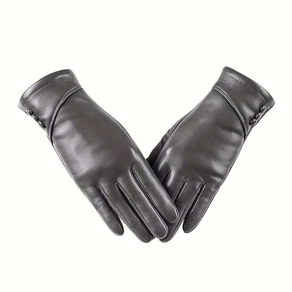 Gants cuir femme noir, vue d'ensemble