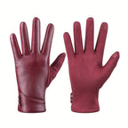 Gants cuir femme noir, vue rapprochée des perles