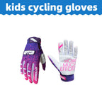 Gants de vélo enfant coloris violet et rouge
