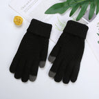 Gant homme noir en laine et cachemire, tactile
