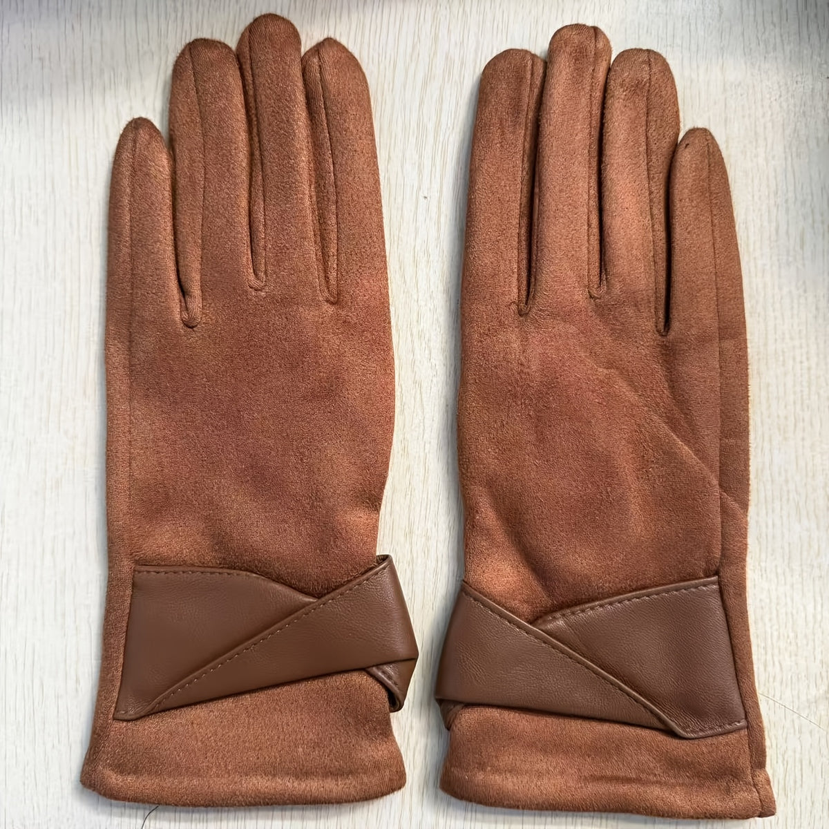Gants femme similicuir couleur rouille
