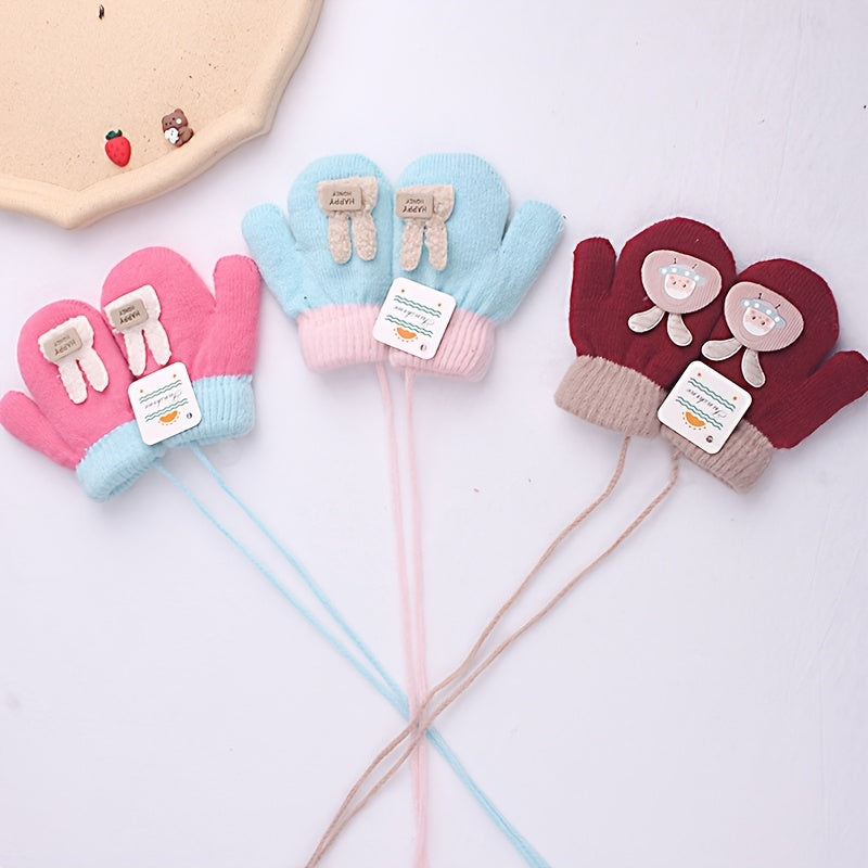 Gants enfant tricotés, vue détail