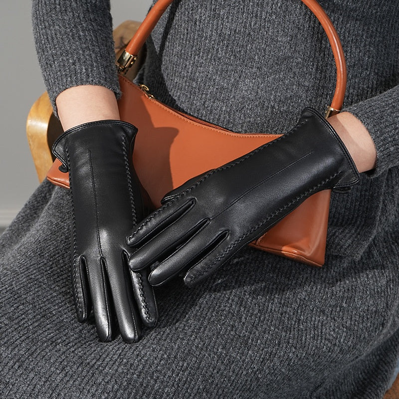 Gants cuir femme épais, vue de profil