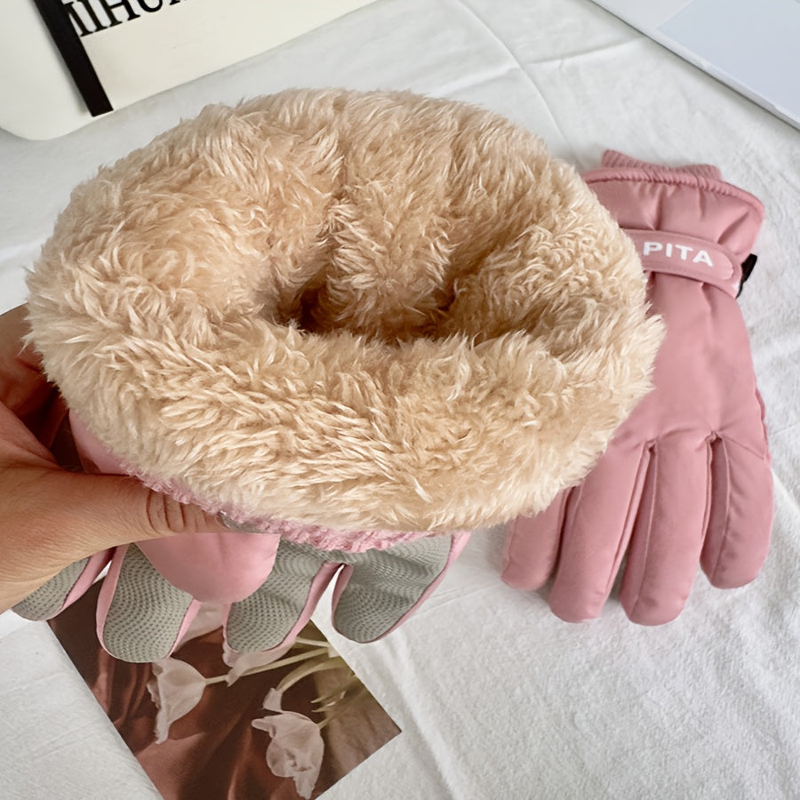 Doublure polaire intérieure du gant de ski rose