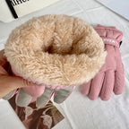 Doublure polaire intérieure du gant de ski rose