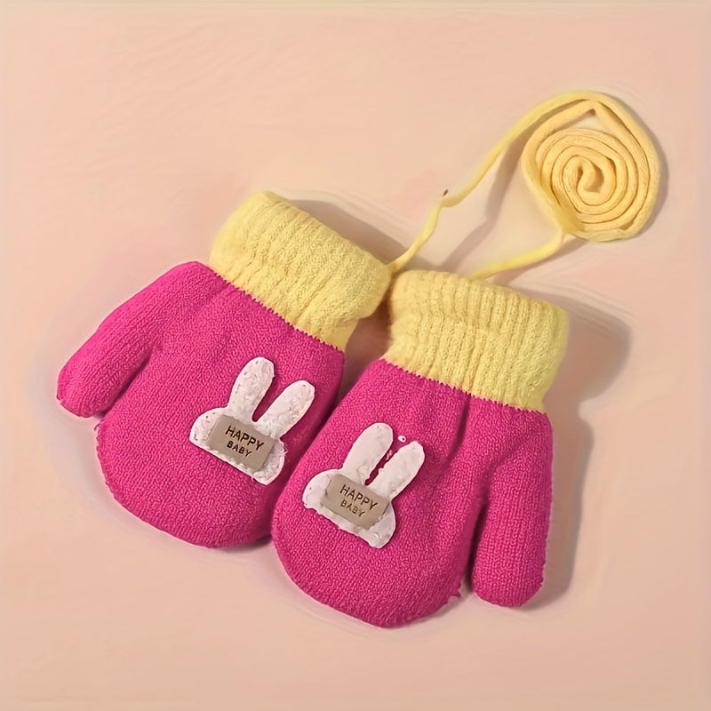 Gants enfant coloris rose rouge, motifs animaux
