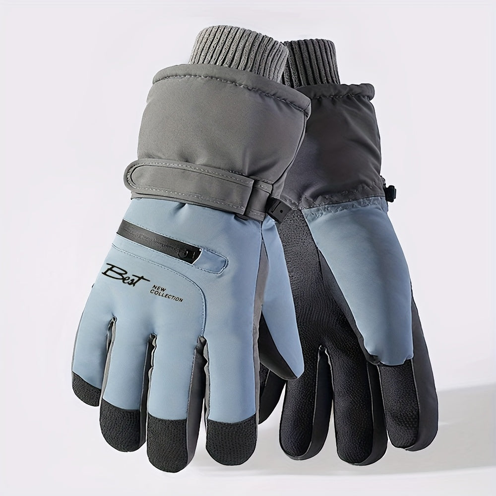 Gants de ski bleu foncé et gris