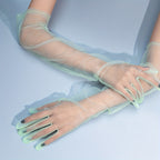 Gants longs femme transparents portés