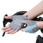 Gants de vélo enfant demi-doigts, mains sur le guidon