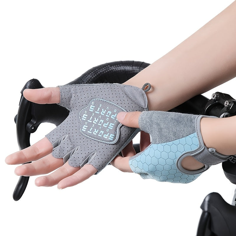 Gants de vélo enfant demi-doigts, mains sur le guidon