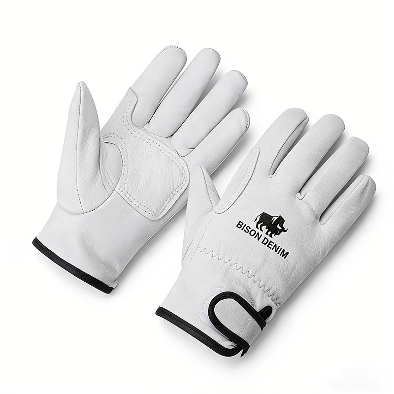 Gants homme cuir blanc