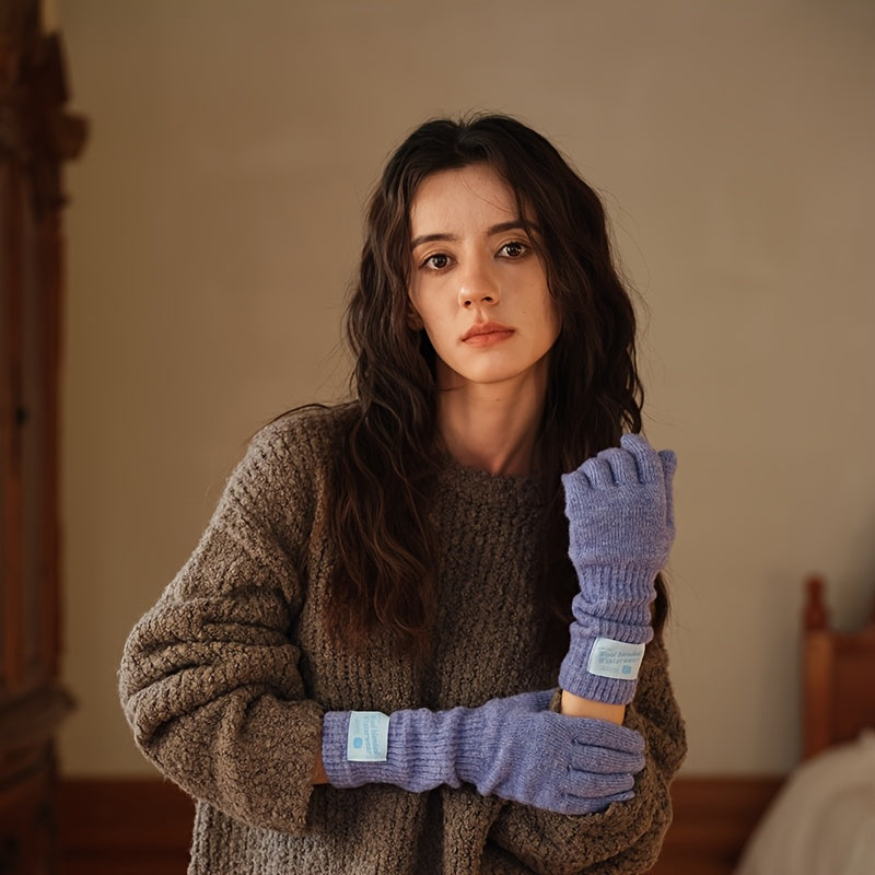 Gants femme longs en laine, plusieurs coloris présentés ensemble