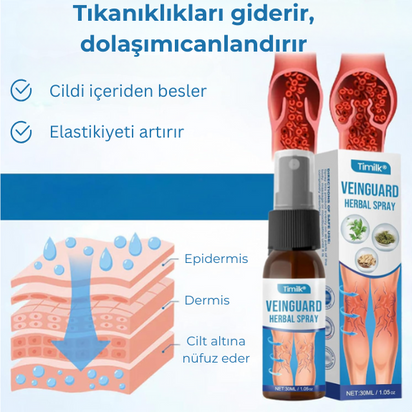 Timilk® VeinGuard Bitkisel Sprey – ✅ Klinik olarak kanıtlanmış etkisiyle sadece 7 günde varis görünümünü azaltır!