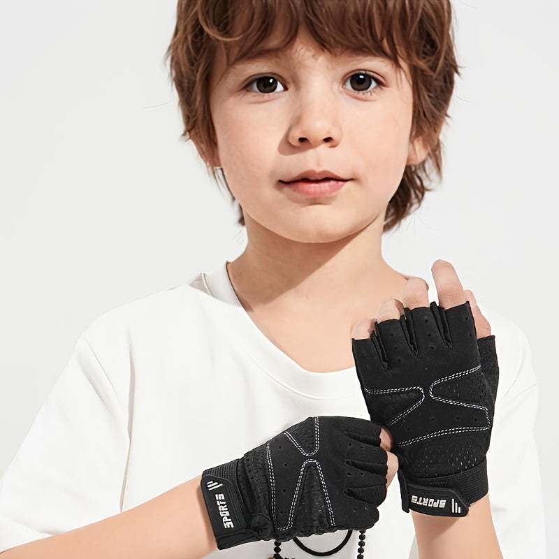 Gants enfant coloris noir, sport extérieur