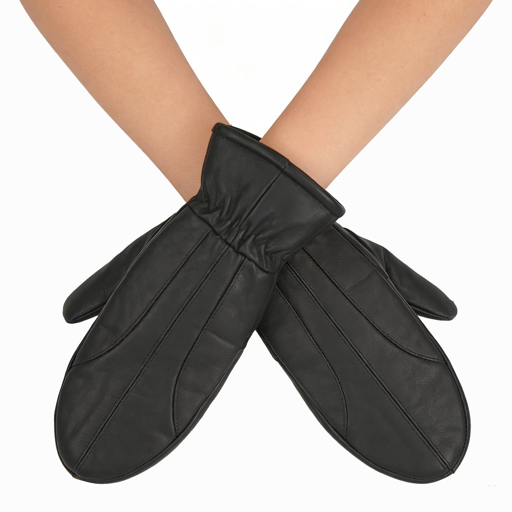 Moufle femme cuir, vue portée