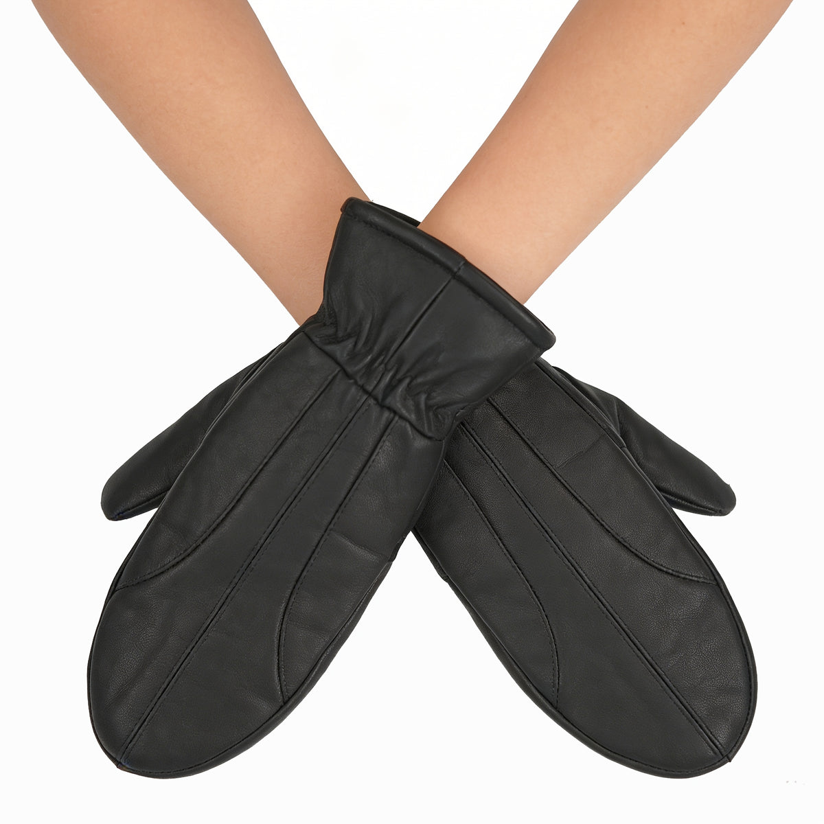 Moufle femme cuir, vue portée