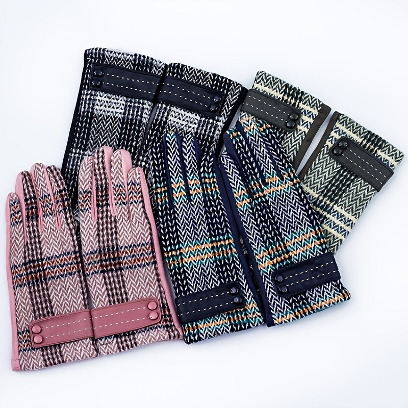 Gants tricot chevrons, présentation des coloris