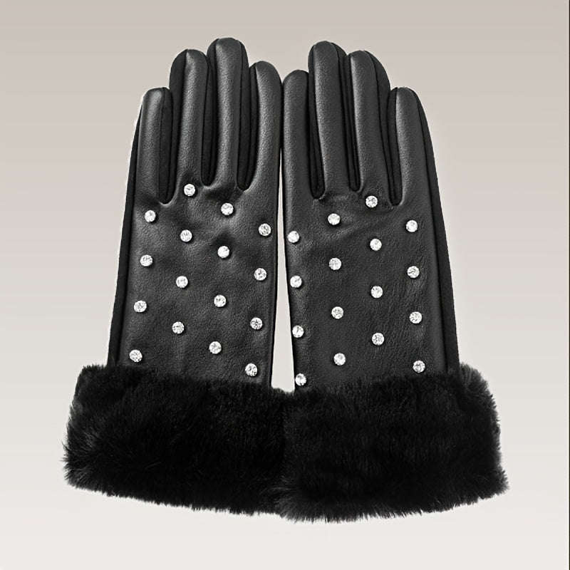 Gant femme similicuir noir, vue de face