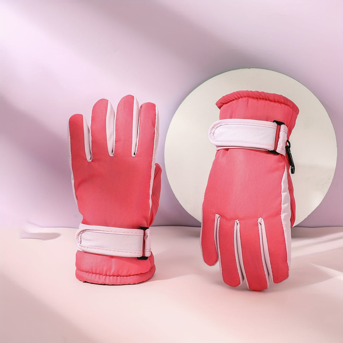 Gants enfant coloris rouge-rose